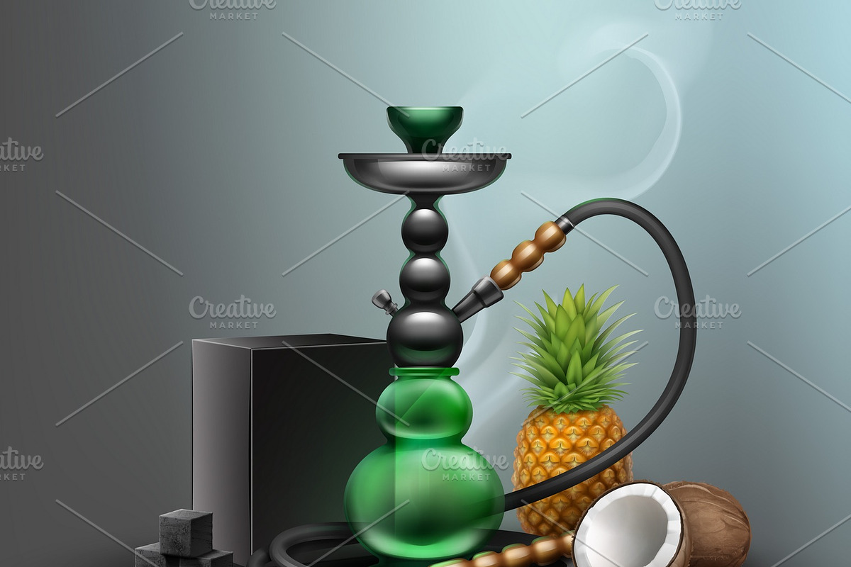 Big green hookah | Pre-Designed Photoshop Graphics ~ Creative Market