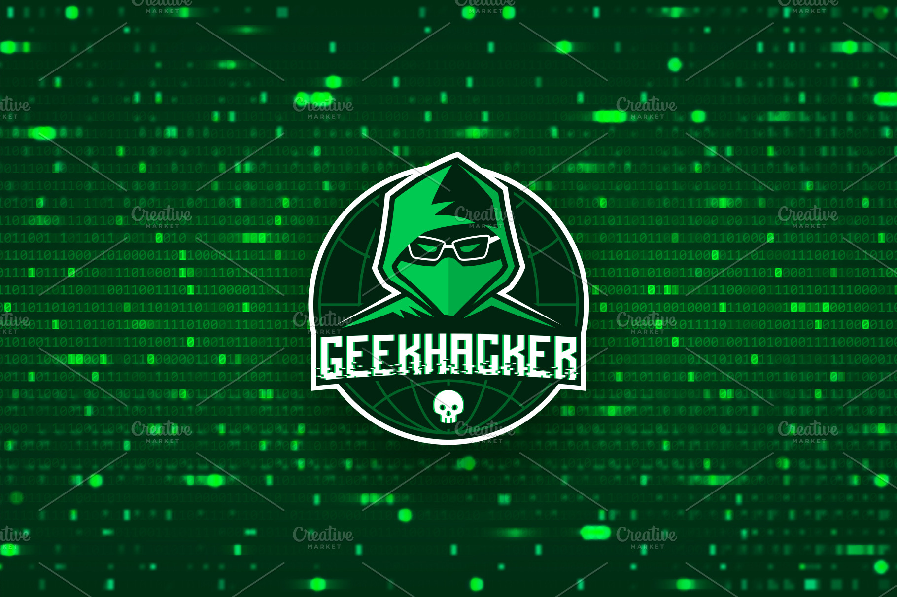 Download Geek Hacker Logo Template Creative Illustrator Templates Creative Market