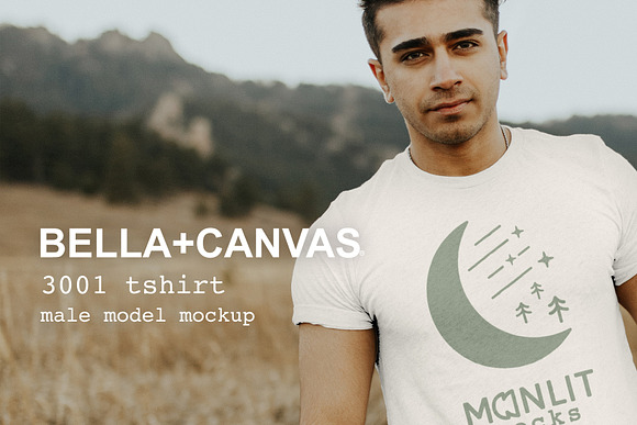 Download Bella Canvas 3001 Shirt Model Mockup Creative Photoshop Templates Creative Market PSD Mockup Templates