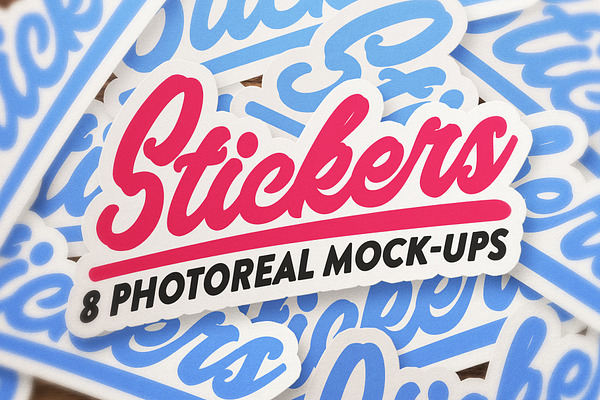 Download Sticker Mockup Bundle Logo Branding Creative Photoshop Templates Creative Market