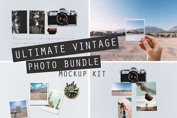 Download Ultimate Vintage Photo Mockup Bundle Creative Photoshop Templates Creative Market PSD Mockup Templates