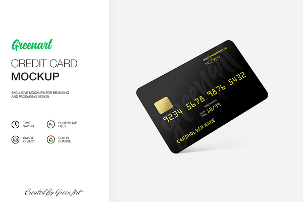 Download Credit Card Mockup Creative Photoshop Templates Creative Market PSD Mockup Templates