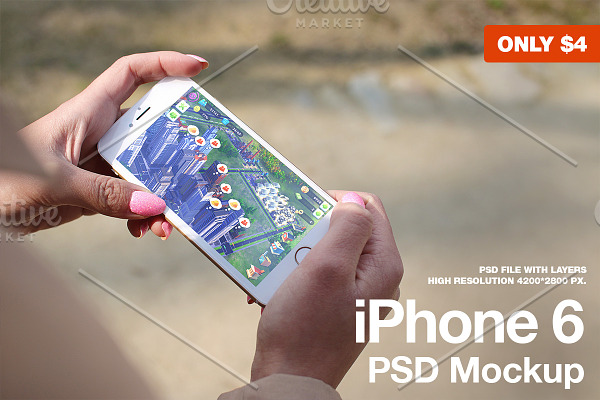 iPhone 6 PSD Mockup | Creative Photoshop Templates ~ Creative Market