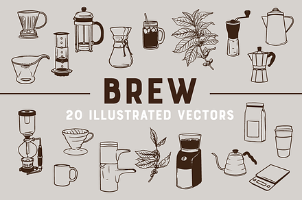 Coffee Tools Illustration  Food Illustrations ~ Creative Market