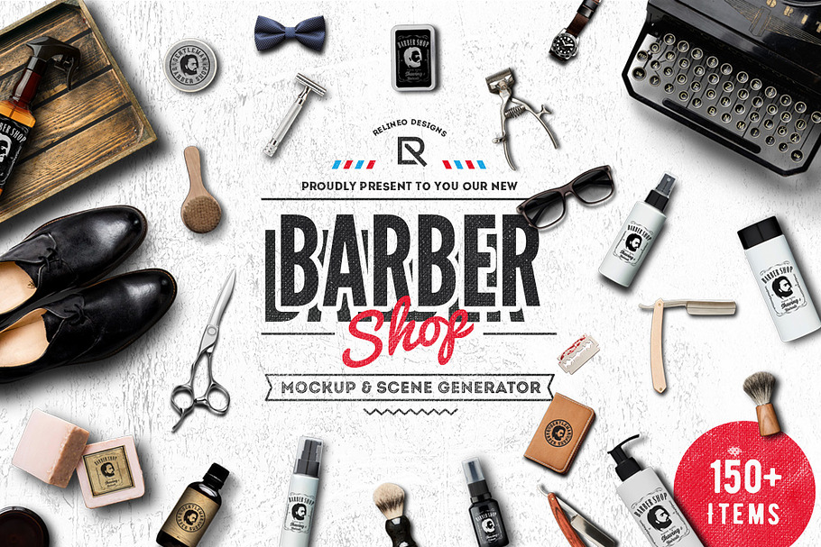 Download Barber Shop Mockup Generator Creative Illustrator Templates Creative Market