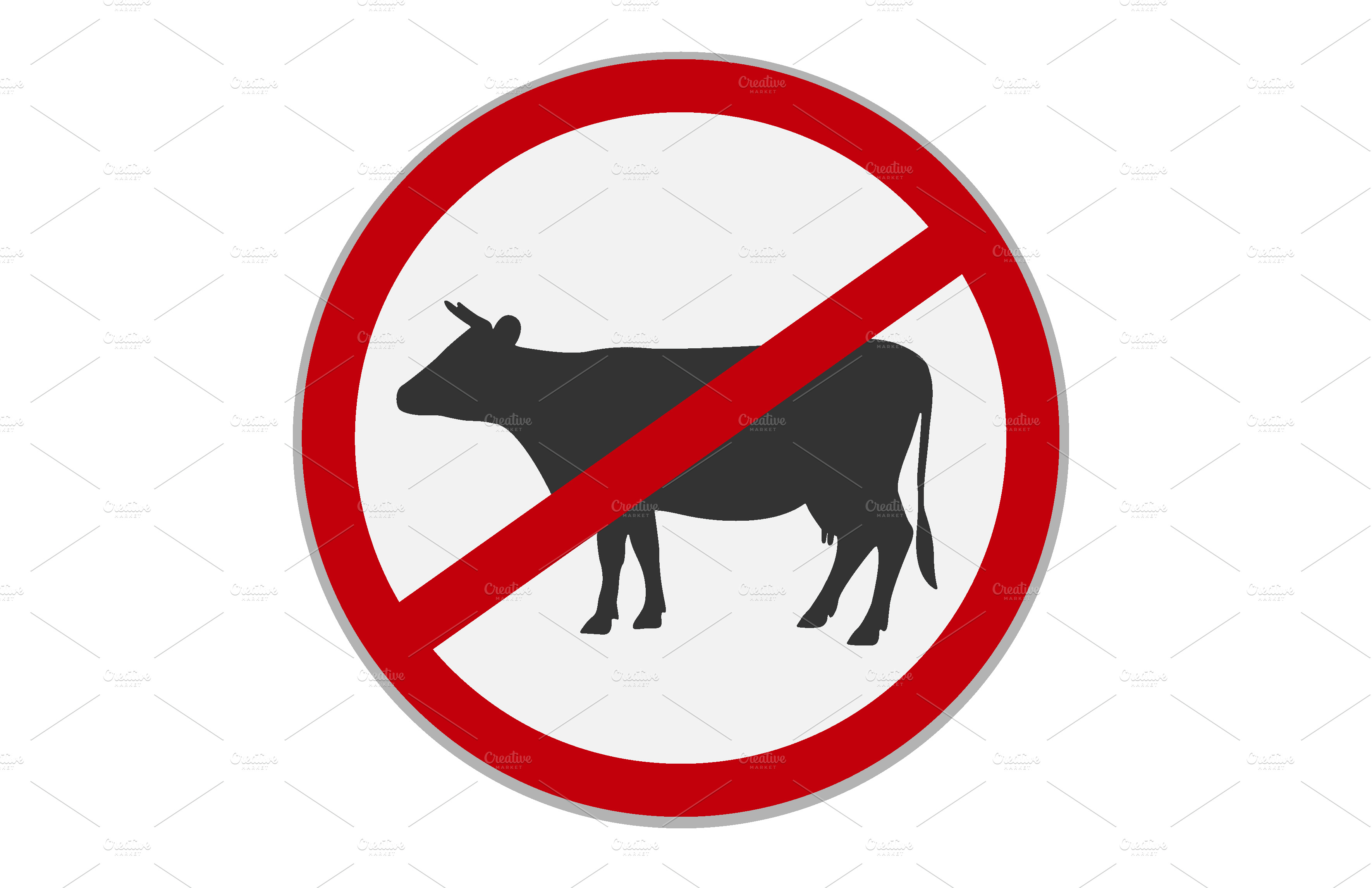 no-beef-sign-dietary-restriction-animal-illustrations-creative-market