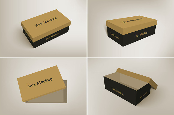 Download Shoes Packaging Box Mockup Creative Illustrator Templates Creative Market