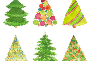 Watercolor Christmas tree | High-Quality Abstract Stock Photos