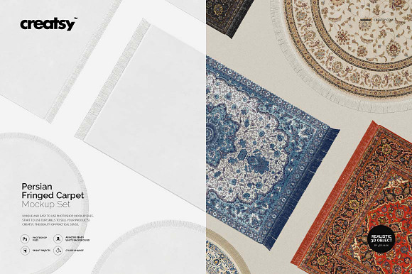 Download Persian Fringed Carpet Mockup Set Creative Photoshop Templates Creative Market