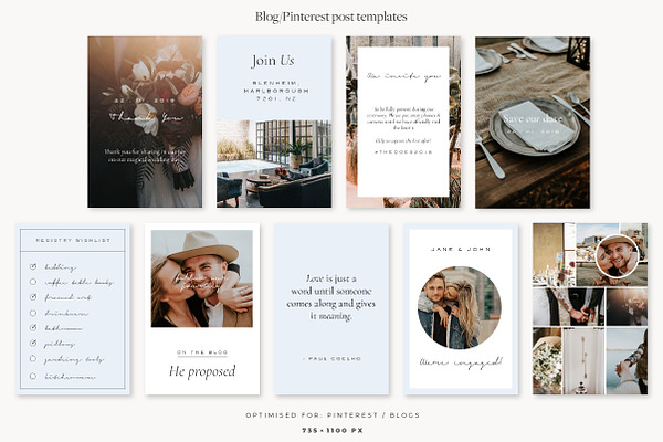 Bohemian Wedding Social Bundle | Creative Photoshop Templates ...