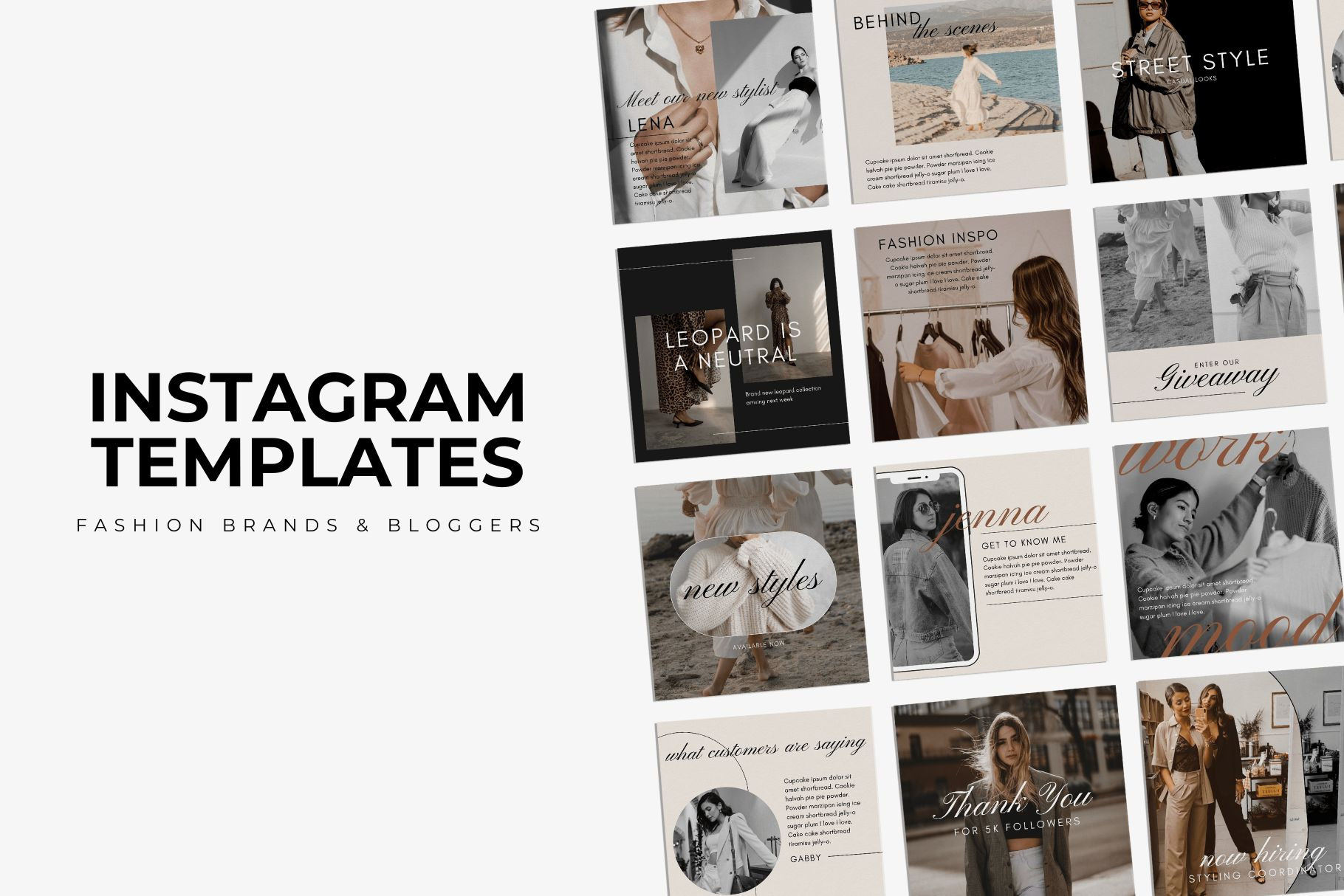 Fashion Instagram Templates Canva | Creative Market