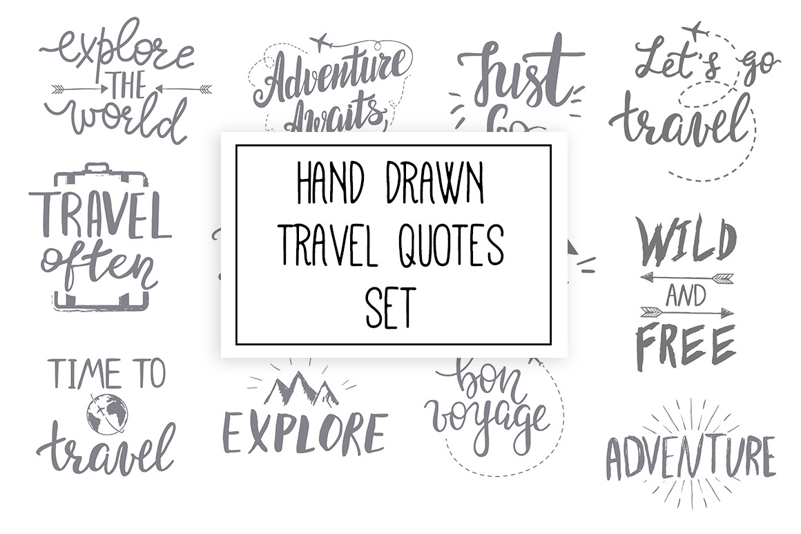 Just go hand drawn travel inspirational phrase Vector Image