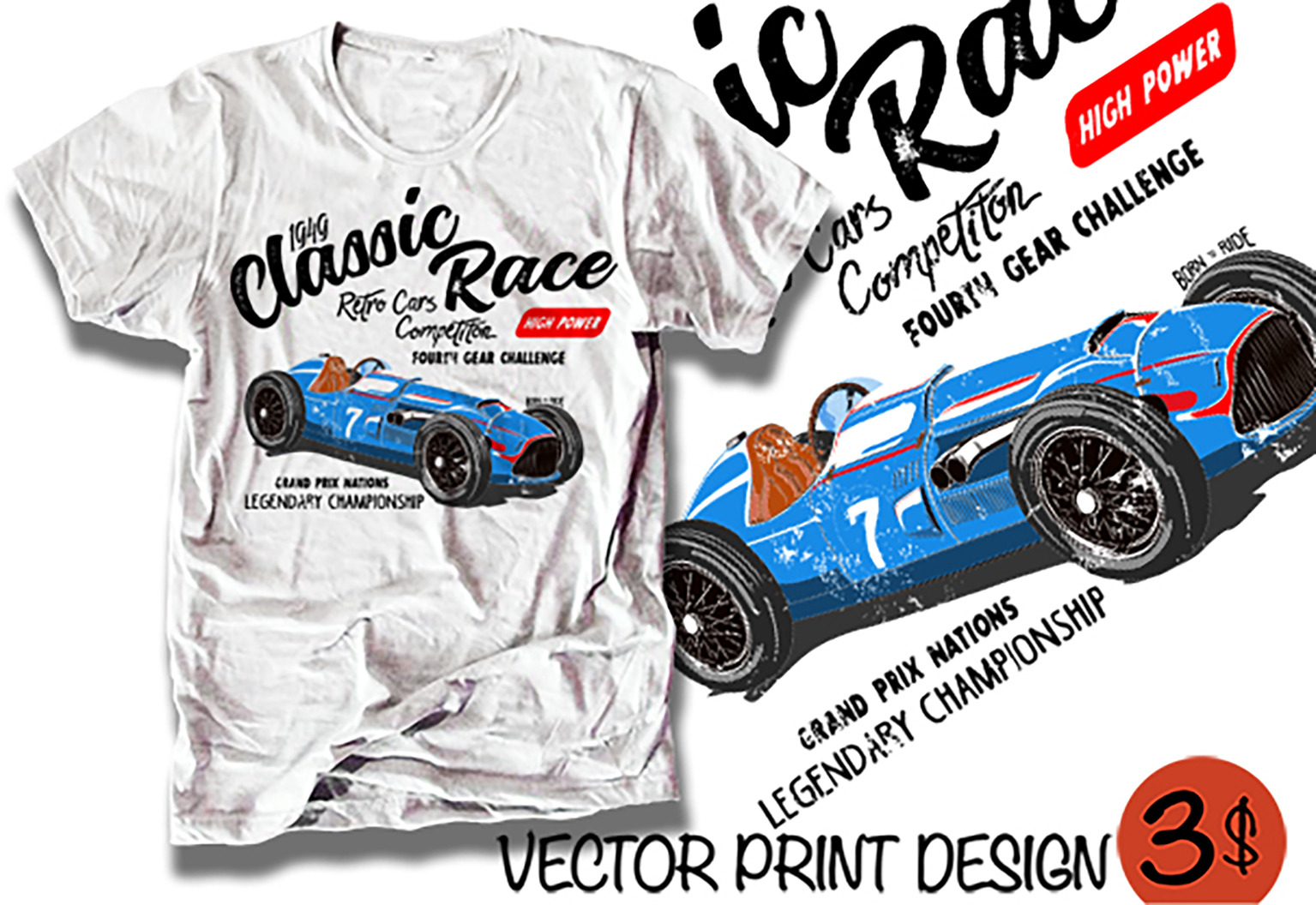 vector racing car | Pre-Designed Illustrator Graphics ~ Creative Market