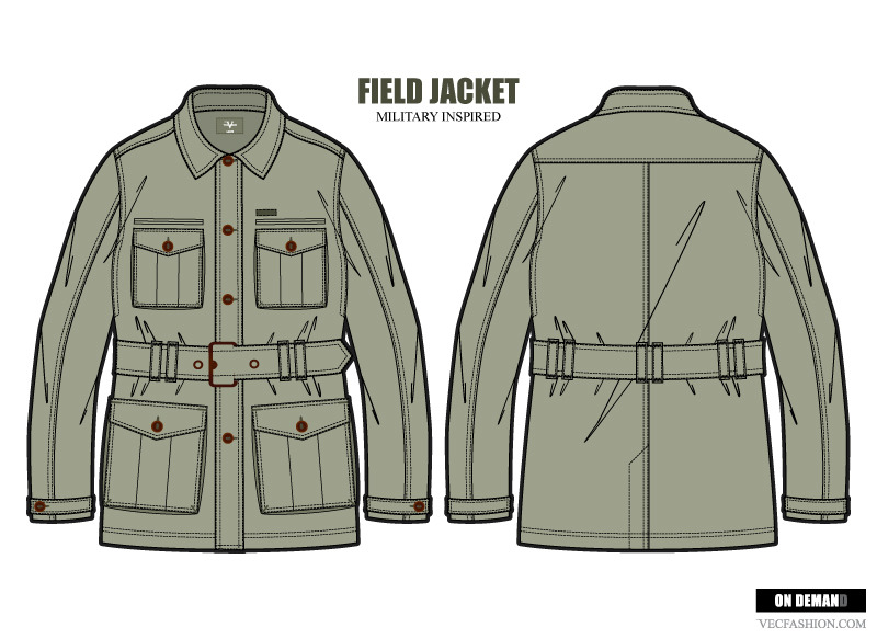 Download Men Field Jacket Fashion Template Pre Designed Illustrator Graphics Creative Market