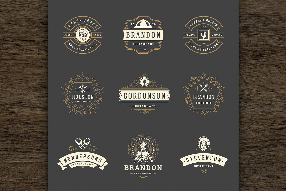 36 Restaurant Logos and Badges | Creative Illustrator Templates ...