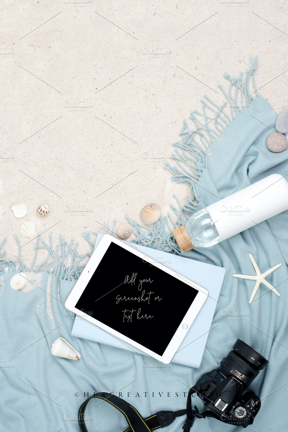 Download Portrait Ipad Mockup Seashells High Quality Beauty Fashion Stock Photos Creative Market