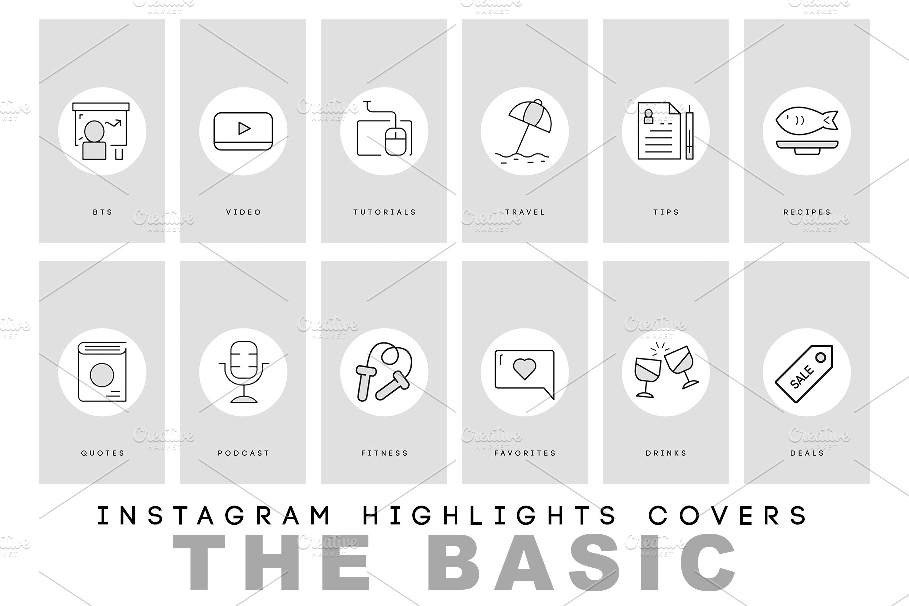 Modern and Basic Instagram Highlits | Graphics ~ Creative Market