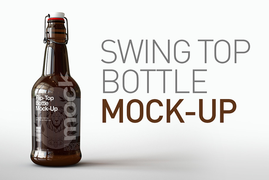 Download Swing Top Flip Top Bottle Mock Up Creative Photoshop Templates Creative Market