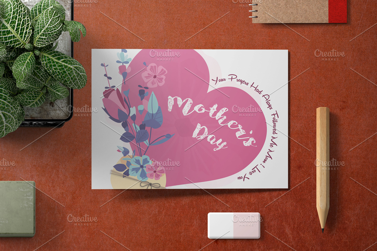 Mothers Day Card Template V04 Card Templates ~ Creative Market