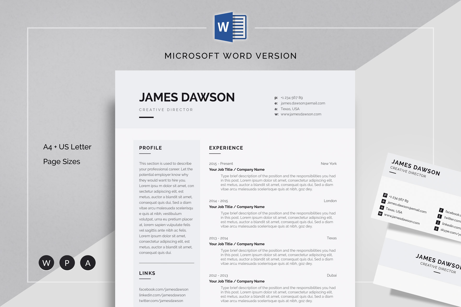 Curriculum Vitae | Resume Templates ~ Creative Market