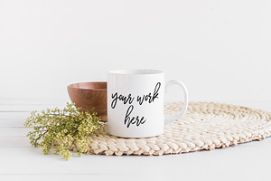 Download White Coffee Mug Mockup Boho Styled Creative Illustrator Templates Creative Market