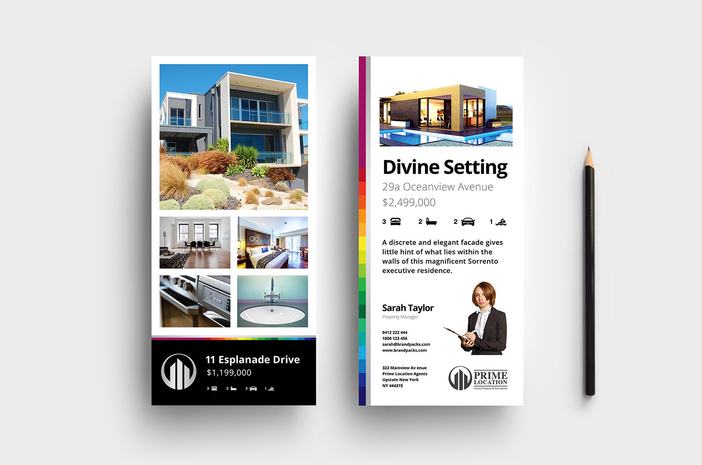 Real Estate DL Card Template  Creative Illustrator Templates For Dl Card Template