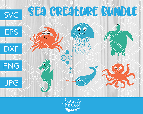 Sea Creature Svg Bundle For Cricut Pre Designed Vector Graphics Creative Market