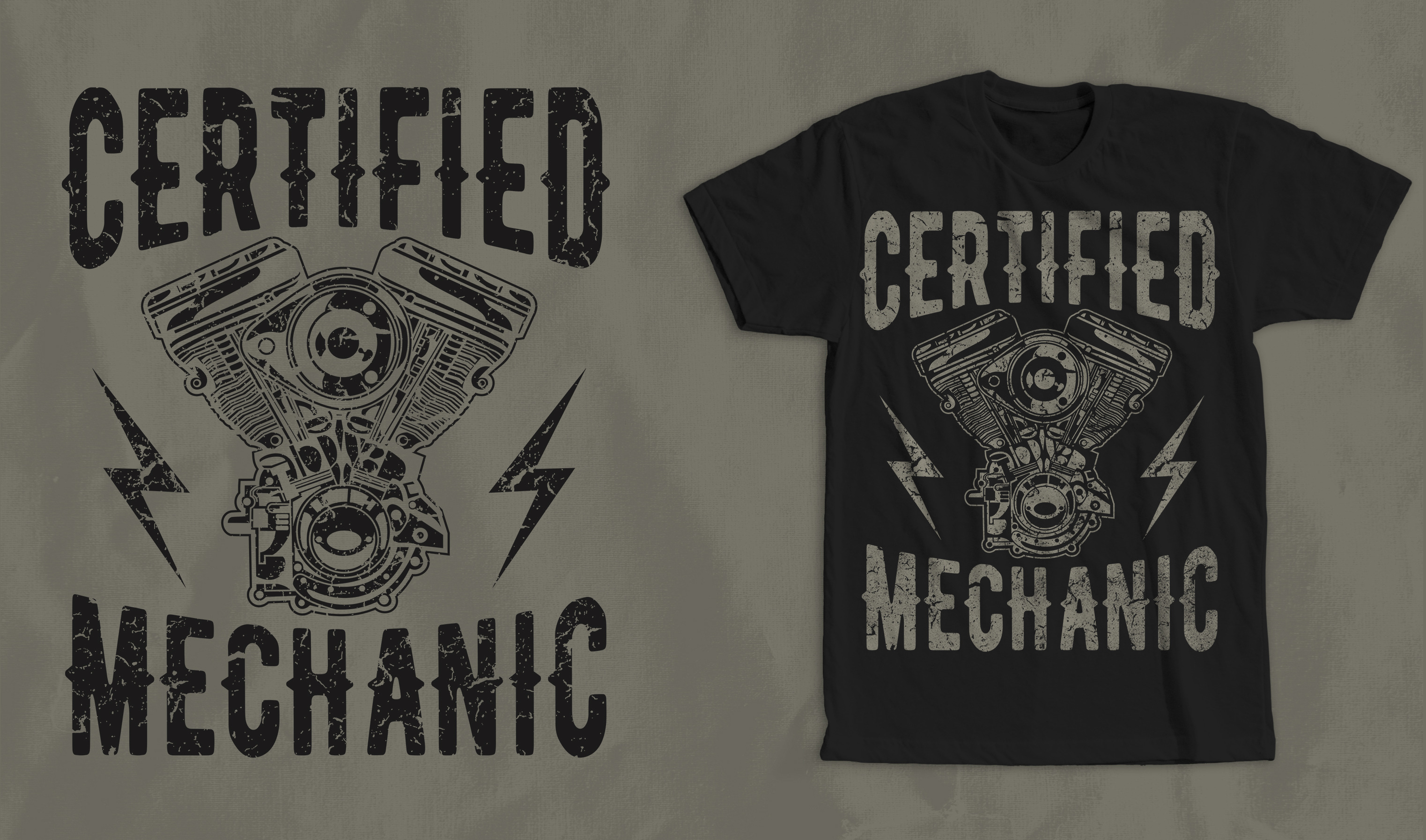 Download Certified Mechanic T Shirt Design Pre Designed Photoshop Graphics Creative Market