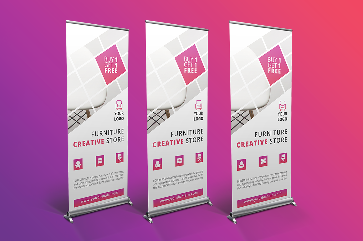 Furniture Roll Up Banner | Flyer Templates ~ Creative Market