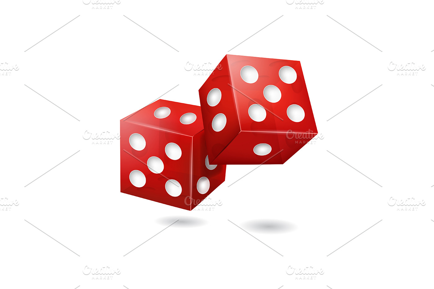 Download Realistic 3d Red Casino Dice. Vector | Pre-Designed ...