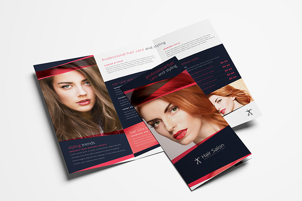 Hair Salon DL Card Template | Creative Illustrator Templates ~ Creative ...