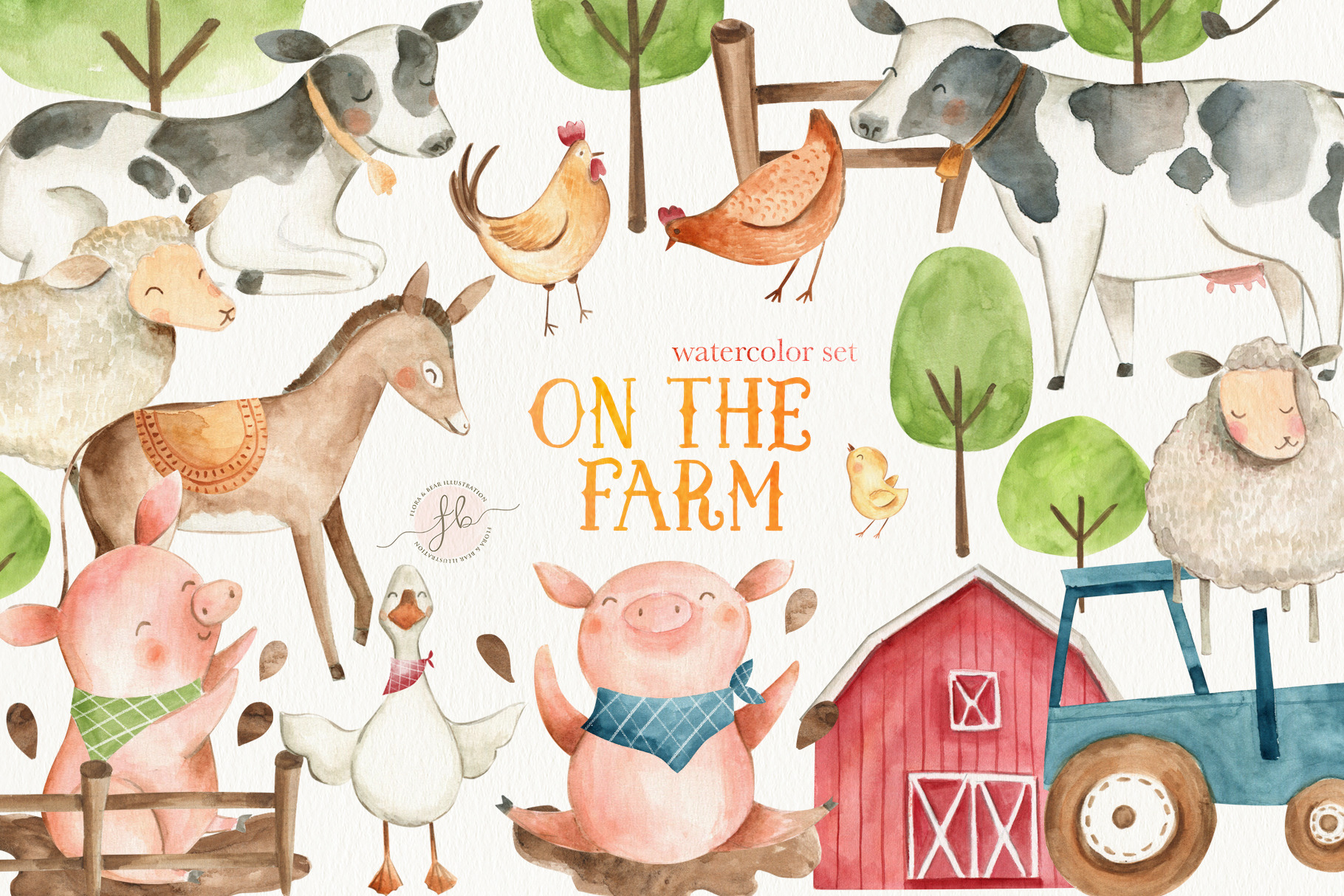 On The Farm | Custom-Designed Illustrations ~ Creative Market