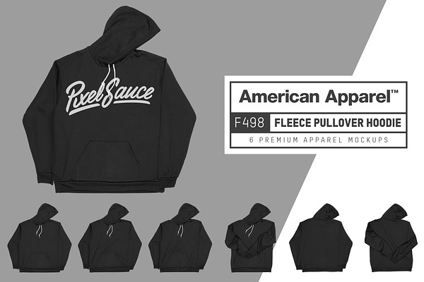 Download American Apparel F498 Pullover Hoody Creative Photoshop Templates Creative Market PSD Mockup Templates