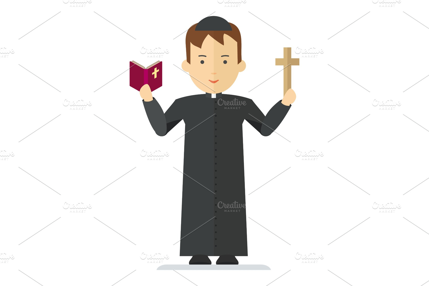 catholic priest character | People Illustrations ~ Creative Market