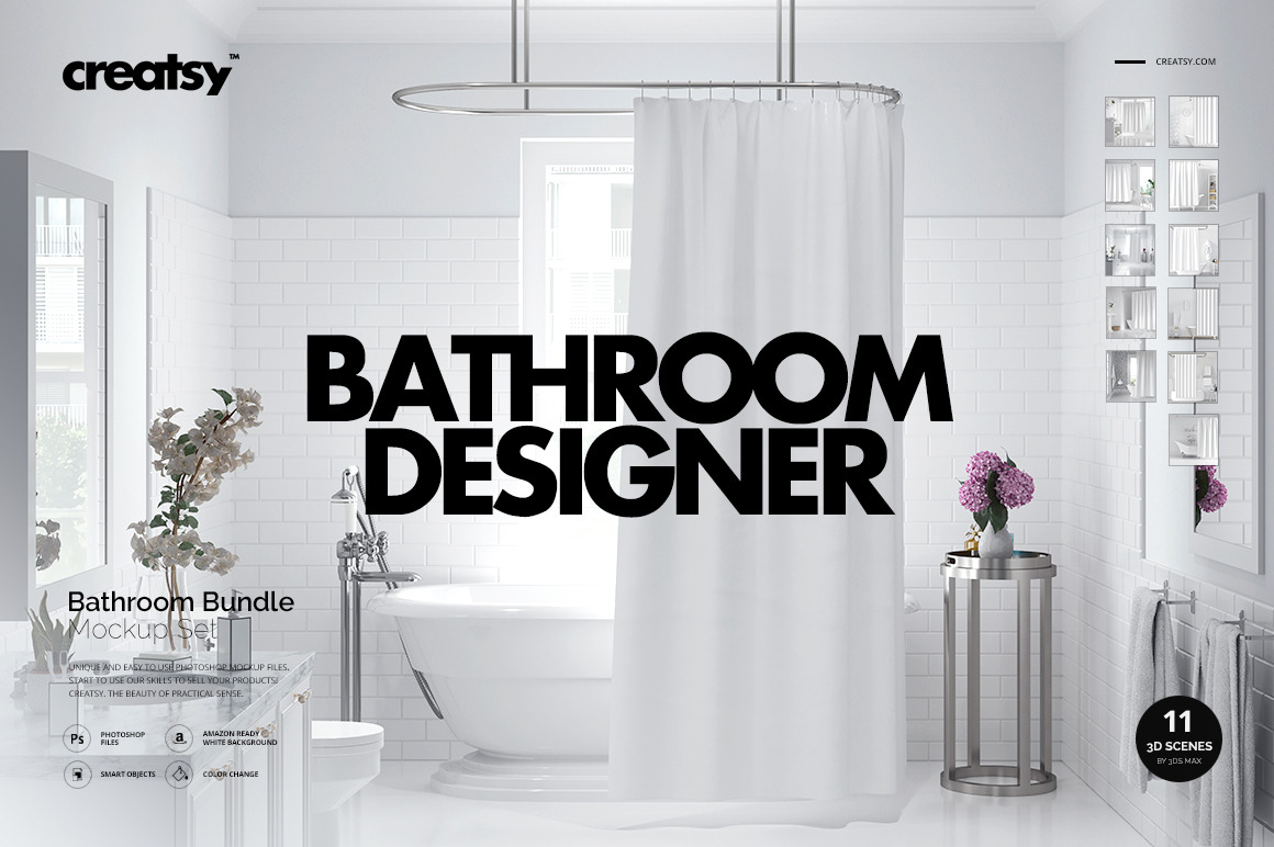 Download Bathroom Mockup Bundle Creative Photoshop Templates Creative Market