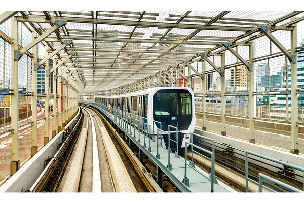 Train At Yurikamome Line On The Rainbow Bridge In Tokyo High Quality Transportation Stock Photos Creative Market