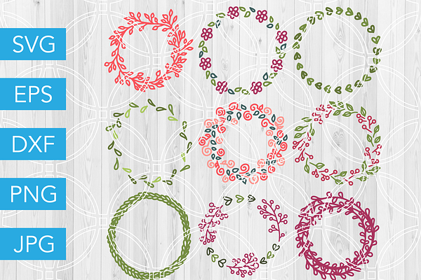 Download Hand Drawn Floral Wreaths SVG Bundle | Pre-Designed ...