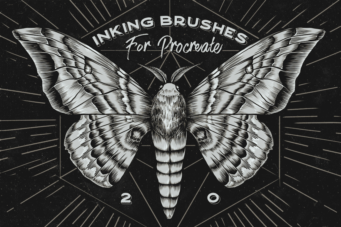 12 Lineart Procreate Brushes, Inking Brush Set M047 – MariaPalito Studio