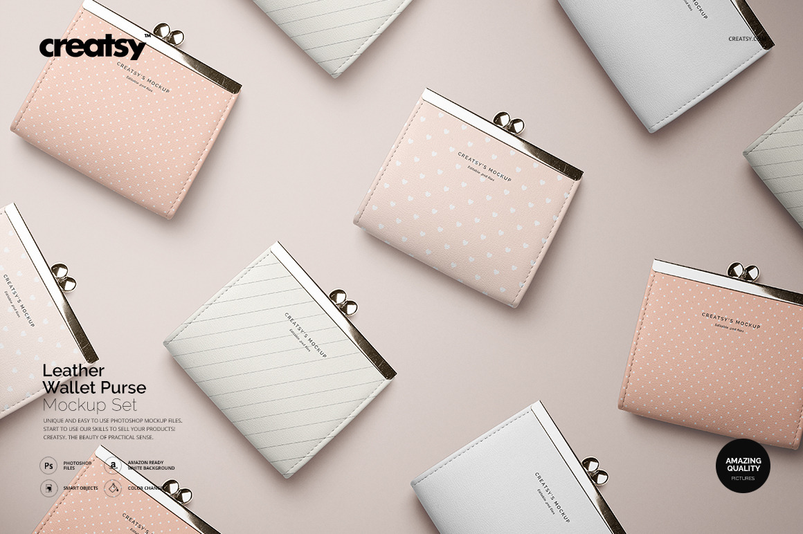 Download Leather Wallet Purse Mockup Set | Creative Photoshop ...