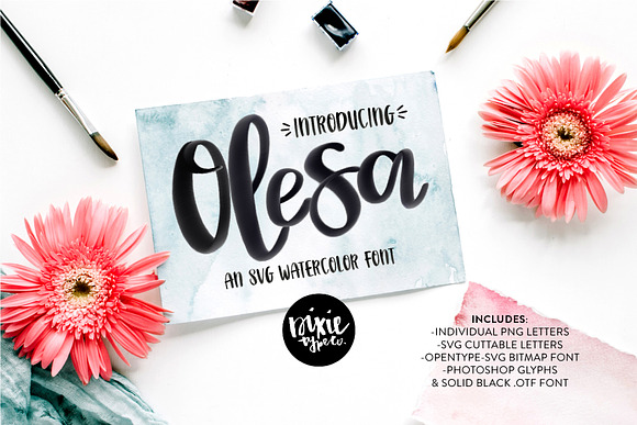 Download Olesa Watercolor Opentype Svg Font Stunning Script Fonts Creative Market