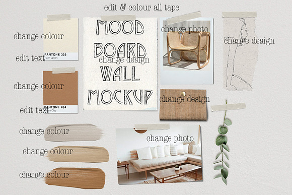 Download Mood Board Wall Mockup Psd Creative Photoshop Templates Creative Market