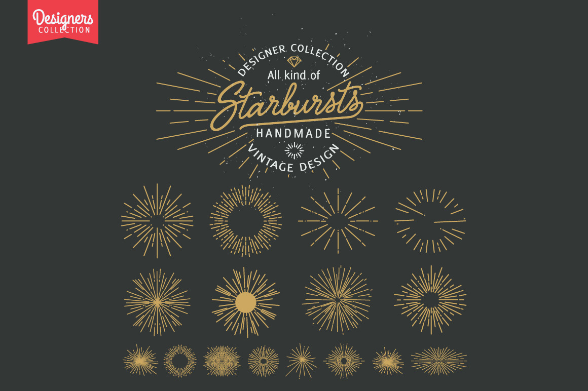 +66 Vintage starburst bundle | Pre-Designed Illustrator Graphics