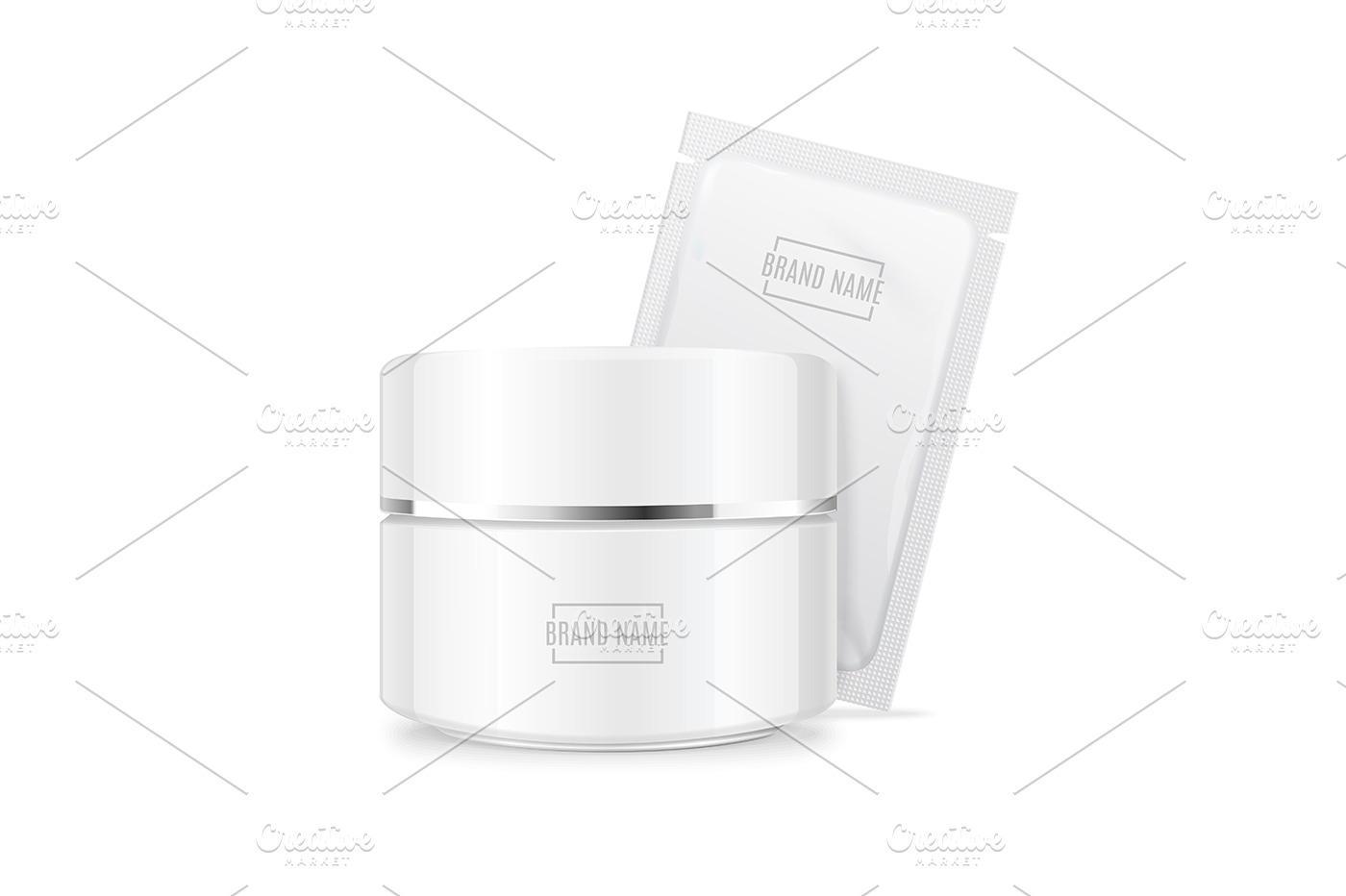 Download 3d White Creme And Tester Set Creative Illustrator Templates Creative Market