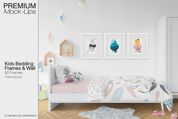 Kids Room Pillows Wall 90 Frames Creative Photoshop Templates Creative Market