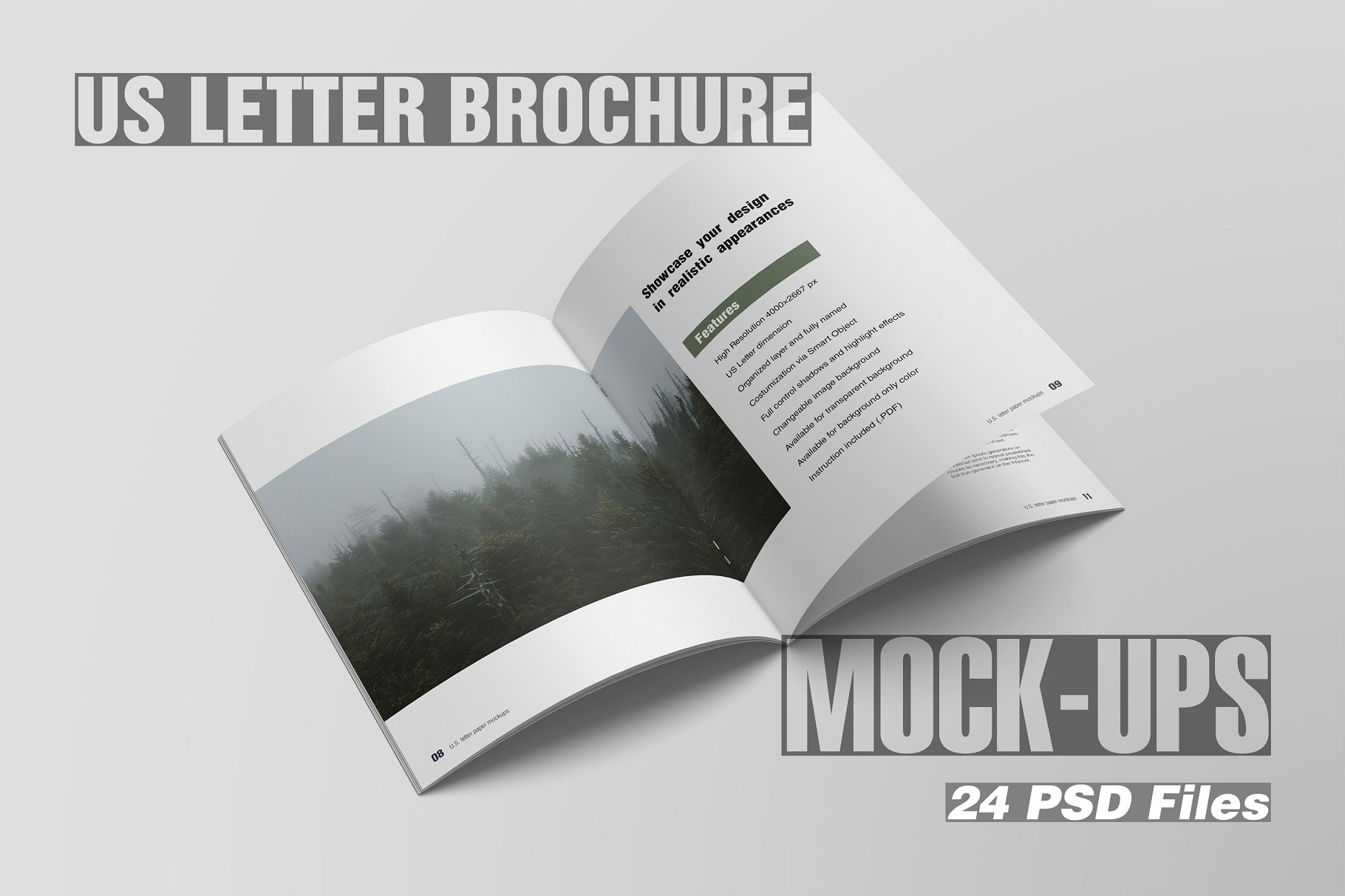 Download Us Letter Brochure Mockup Creative Photoshop Templates Creative Market PSD Mockup Templates