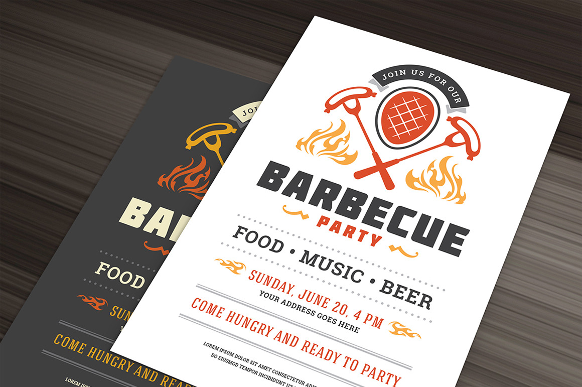 Barbecue Party Flyer Template | Flyer Templates ~ Creative Market