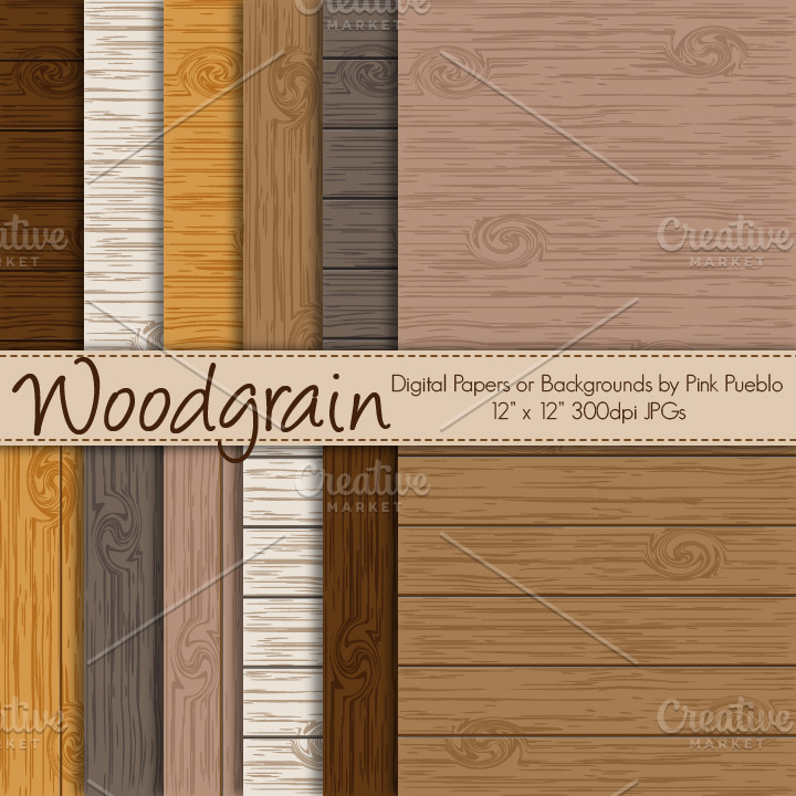 Vector Woodgrain Backgrounds/Papers | Pre-Designed Illustrator Graphics