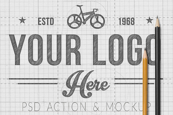 Download Hand Sketched Logo Action Mockup Creative Photoshop Templates Creative Market