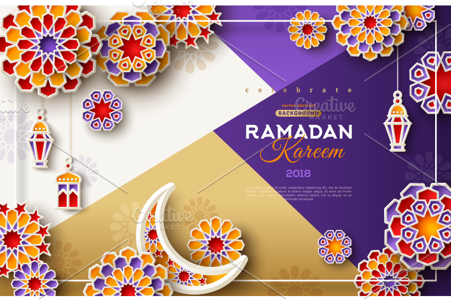 Ramadan Kareem Card Pre Designed Illustrator Graphics Creative Market