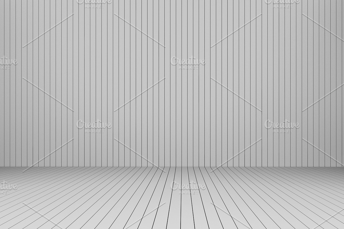 Download 3D Rendering modern white slats wall and floor, interior illustration, mock up | Custom-Designed ...